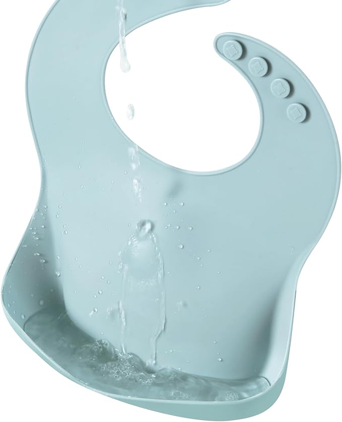 PandaEar 3 Pack Silicone Bibs for Boys Girls for Babies & Toddlers, Waterproof Feeding Bib with Large Food Catcher, BPA Free
