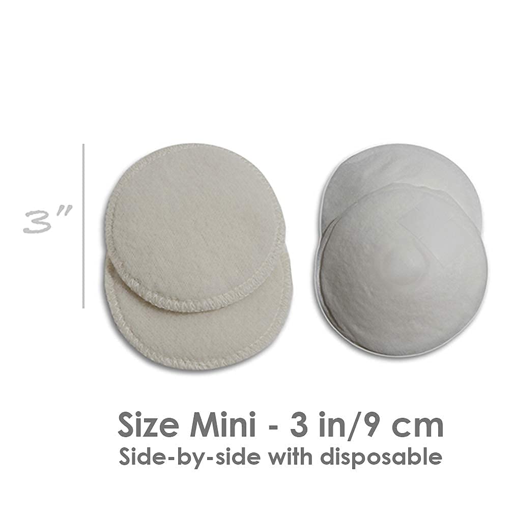 Merino Wool Nursing Pads, Style Softline, Regular Thickness, Size Mini - 3 in. Diameter