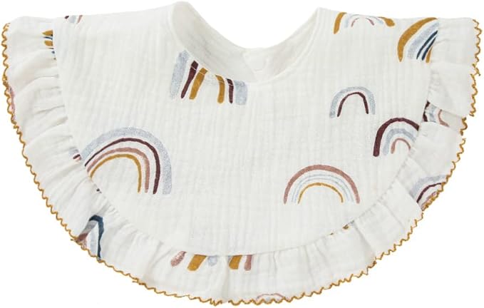 Nishine 4 pcs Unisex Baby Muslin Bandana Drool Bibs 360 Degree Rotatable Cotton Teething Feeding Drooling Bibs for Boy Girl