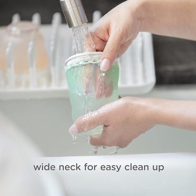 Olababy Gentle Silicone Baby Bottle, Anti-Colic, BPA Free, Easy to Clean and Wide Neck Baby Bottles Best for Breast Feeding Babies 3 Piece Set (4 Ounce 3PK, Coral)