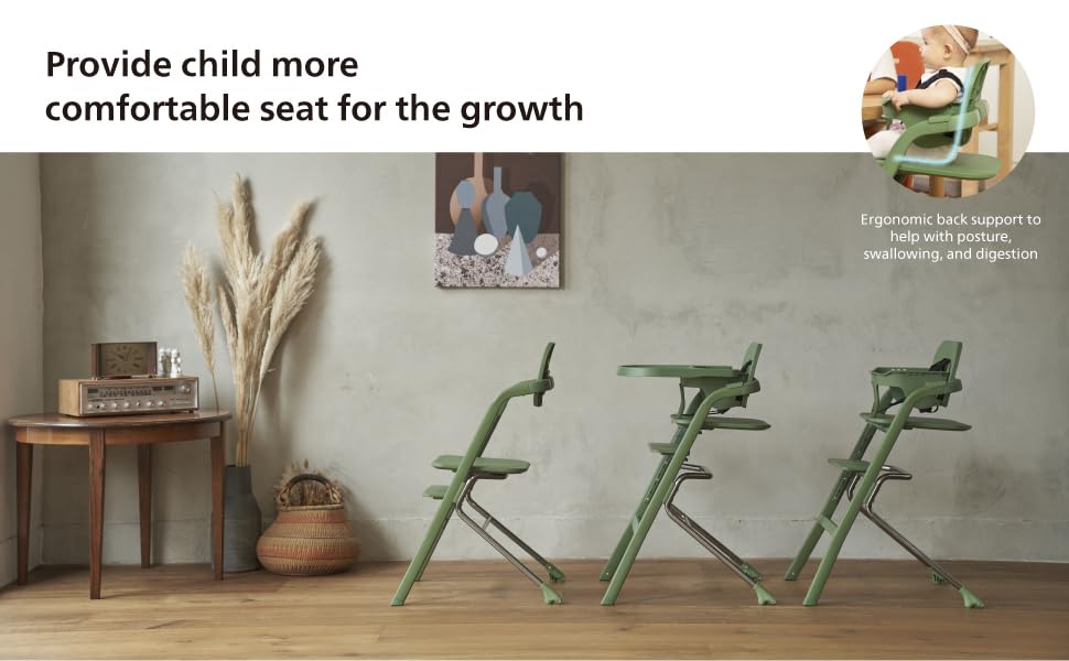 Unilove Grow with Me 2-in-1 Baby High Chair – Adjustable Toddler Chair with Baby Set, Removable Harness, One-Hand Seat & Footrest Adjustment, for Ages 6-60 Months - Vanilla White