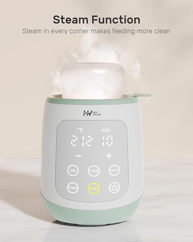 Bottle Warmer, 10-in-1 Fast Baby Bottle Warmer for Breastmilk or Formula with Timer, IMD LED Display, Accurate Temperature Control, Automatic Shut-Off, BPA-Free, Bottle Warmers for All Bottles (Green)