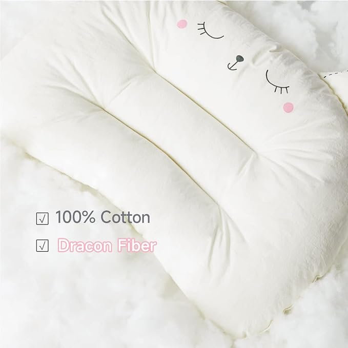 Choc chick Toddler Pillow,20X14inches Machine Washable Soft Hypoallergenic Kids Pillows,Child Cute Animal Perfect Toddler Pillows for Sleeping 2 Year Old (Cat)