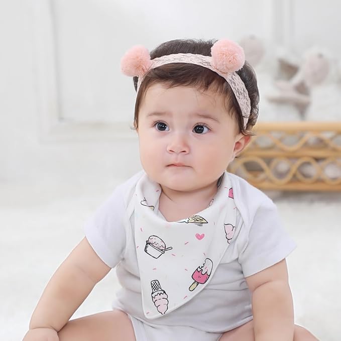 JN&LULU 3 Pack Newborn Baby Bibs Bandana Drool Bibs for Drooling Cotton Baby Gifts