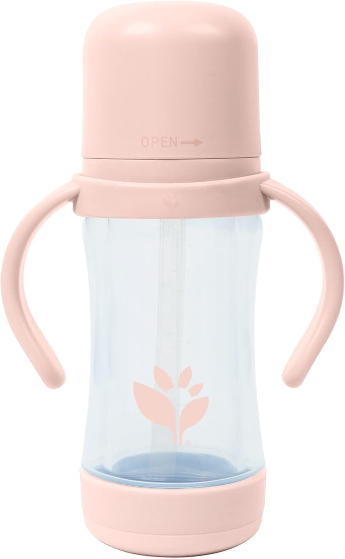 Green Sprouts® Glass & Sprout Ware® Sip & Straw 5oz., 6mo+, Plant-Plastic, Platinum-Cured Silicone, Dishwasher Safe, Grows with Baby, Tested for Hormones, Spice