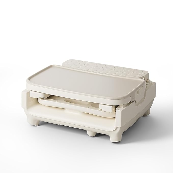 3-in-1 Portable Baby High Chair for Babies and Toddlers, Convertible Easy Clean Infant Foldable Highchair with Adjustable Legs & Dishwasher Safe Tray, Beige