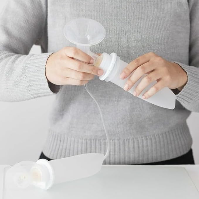 Playtex Baby Nurser PODS Starter Set with Reusable Silicone PODS, 8 Oz Bottles (x2), 6 Oz Silicone PODS (x4), and 2 Breast Pump Adapters, Feeding Essentials for Newborn and Breastfed Babies