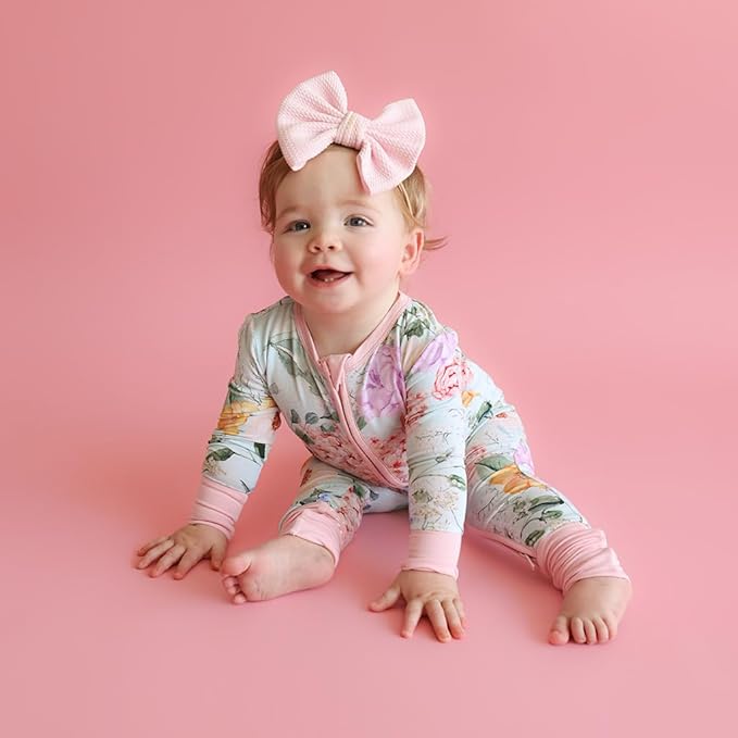 Posh Peanut Convertible Baby Sleepers - Girls Footless Baby Pajamas with 2 Way Zipper for Easy Diaper Changes