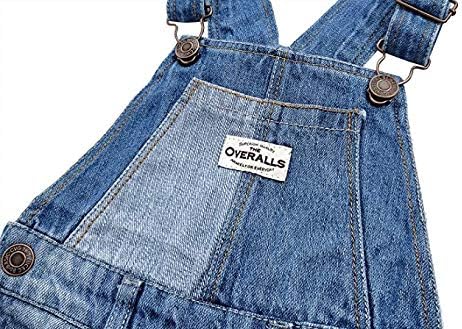 KIDSCOOL SPACE Baby Toddler 2 Buttons Adjustable Straps Fashion Jean Overall