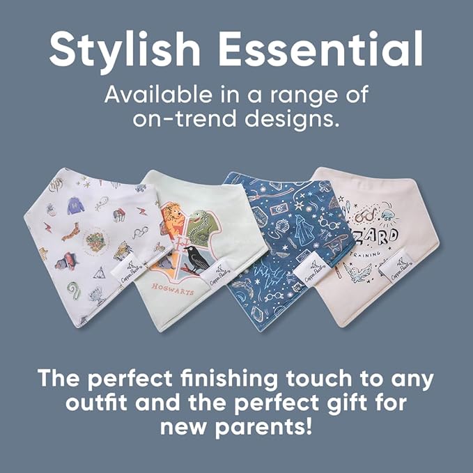 Copper Pearl Baby Bandana Drool Bibs for Drooling and Teething 4 Pack Gift Set Wizarding World
