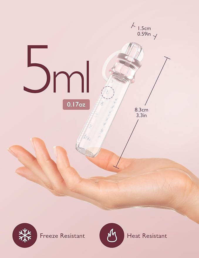 Momcozy Colostrum Collector Reusable Breast Milk Collector with Storage Case and Cotton Wipe, Portable Colostrum Container BPA Free, Multi-Use Collector 5ml-12pcs