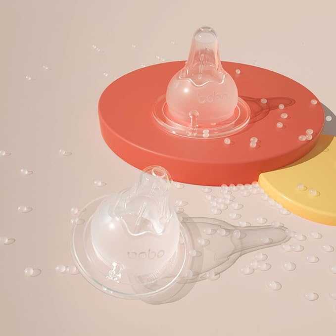 YOHKOH Natural Glass Baby Bottle with Natural Response Nipple, Newborn Anti-Colic Baby Bottles, Wide Neck Mushroom Cap Baby Bottle, Clear (8.8ounce (Pack of 4), Green1)