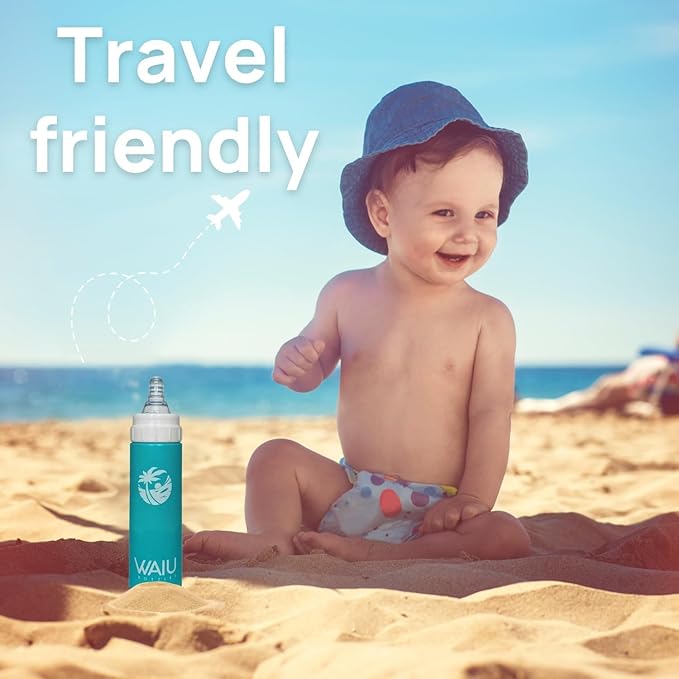 Waiu Insulated Stainless Steel Baby Bottle BPA-Free | Keeps Drinks Hot for 8 Hours, Cold for 24 Hours | 4 oz. (Blue)