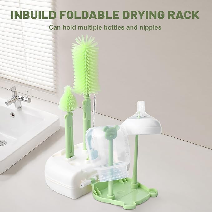 Baby Bottle Cleaner Brush Set Travel Baby Bottle Cleaning Kit Toddler Cleaning Set Travel Bottle Cleaner Kit After Birth Essentials for Mom Kit Toddler Travel Essential Convenience kit