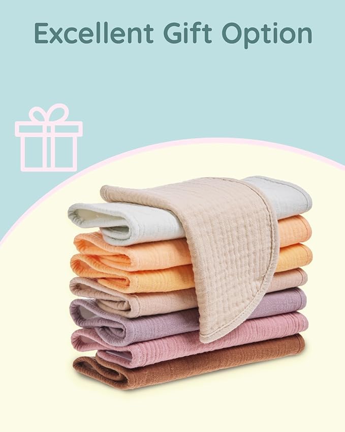 Lilian&Gema Baby Bibs 8 Pack Baby Drool Bibs for Unisex Boys Girls,Soft Cotton Bibs for Teething and Drooling Newborn