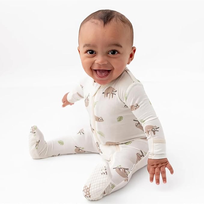 Bamboo Little Soft Baby Footie Pajamas, Baby Clothes, Newborn Sleepers, 95% Viscose and 5% Spandex, 0-24 Months