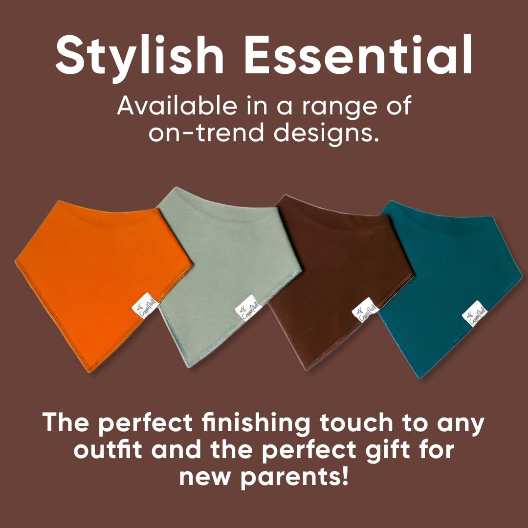 Copper Pearl 4 Pack Soft Cotton Baby Bibs for Drooling and Teething, Absorbent Drool Bibs for Baby Girl and Boy, Adjustable to Fit Newborns to Toddlers, Tons of Styles (Blaze)