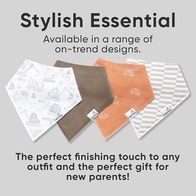 Copper Pearl Baby Bandana Drool Bibs for Drooling and Teething 4 Pack Gift Set Gage