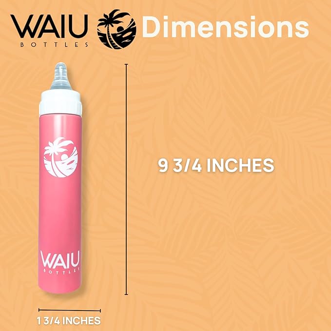 Versatile Waiu Insulated Baby Bottle | 4 oz & 6 oz Sizes | Keeps Drinks Hot for 8 Hours, Cold for 24 Hours | BPA-Free | Multiple Colors Available (Pink, 6 oz.)