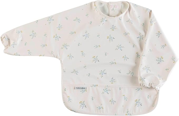 Loulou Lollipop Long Sleeve Mess Free Waterproof Bibs, for baby boys and girls 6-36 Months, Machine Washable, Travel Friendly
