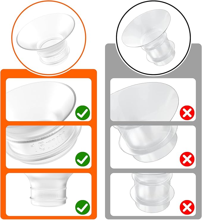 Flange Inserts 17mm 6PCS - Compatible with Momcozy M5/M6/S12 Pro/S9 Pro/V1/V2,Spectra,Medela,Elvie,Lansinoh 24mm Flange - Breast Pump Replacement Pump Parts - BPA Free Silicone,6 Pack