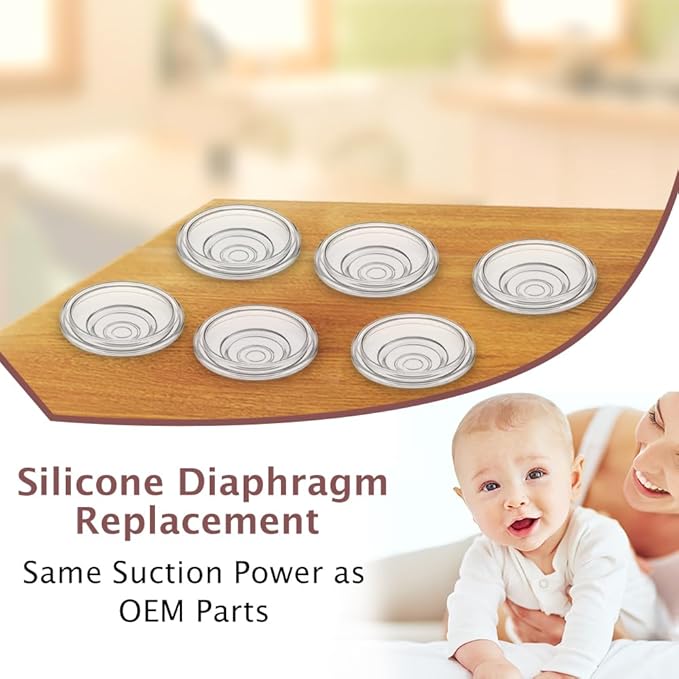 6pcs Silicone Diaphragm Compatible with Momcozy S12 Pro/S9 Pro/TSRETE S12/Kmaier S12 Wearable Breast Pumps Accessories,S12 pro/S9 pro/S12 Breast Pump Replacement Parts