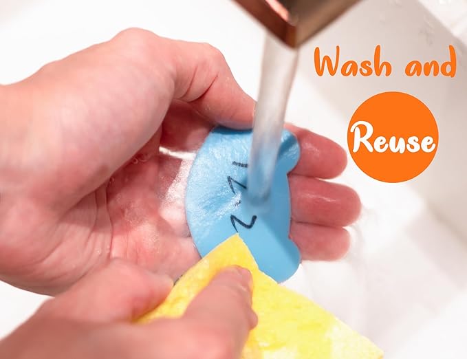 Silicone Baby Bottle Labels for Daycare, Write and Reusable Waterproof Daycare Label for Baby Bottle, Pack of 6