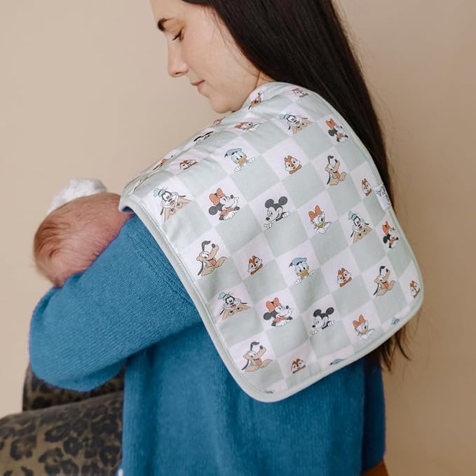 Copper Pearl Baby Burp Cloth Large 21''x10'' Size Premium Absorbent Triple Layer 3-Pack Gift Set Mickey Mouse & Friends