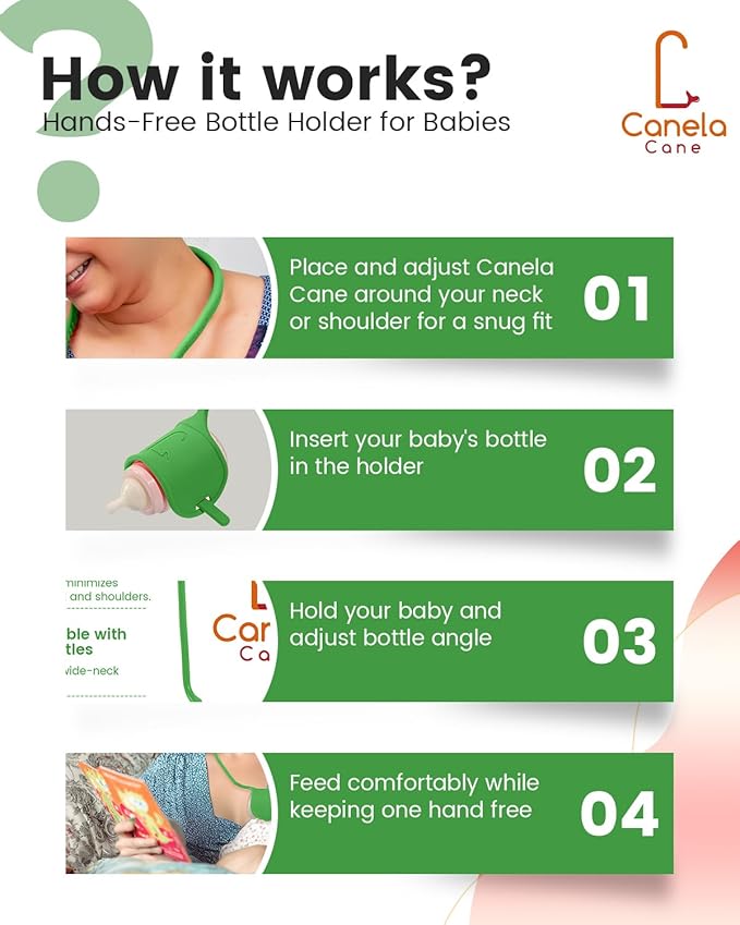 Adjustable Baby Bottle Support – Assist Feeding Tool for Parents, Non-Slip & Ergonomic Design, Fits Standard & Wide-Neck Bottles(Green)