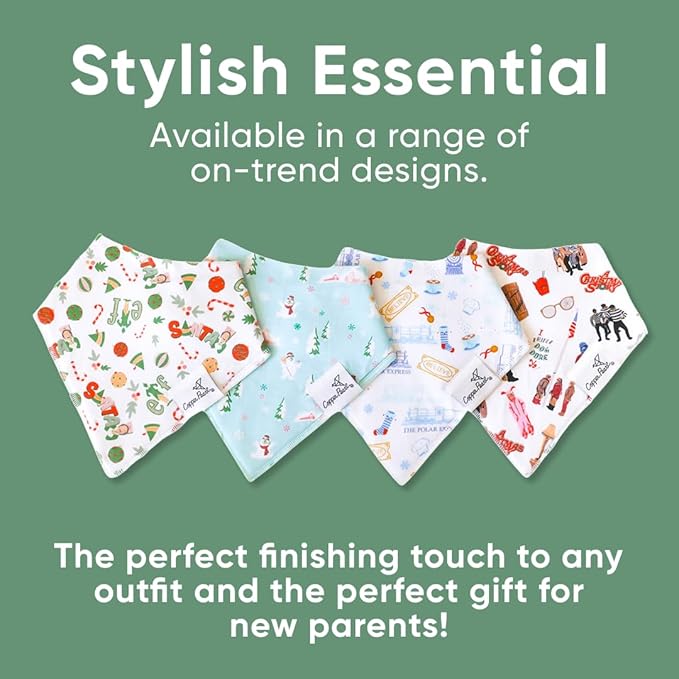 Copper Pearl Baby Bandana Bibs - 4 Pack Soft Cotton Bibs for Drooling & Teething, Absorbent, Adjustable Fit, Many Styles