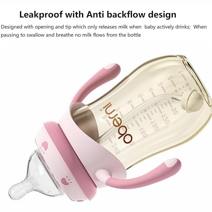 Baby Bottles, Anti Colic Breastfeeding Bottles with Medium Flow Nipples Size +, Wide Neck Baby Bottle for Babies, Newborn, Preemie 6+ Months, BPA Free (Blue, PPSU, 10 Ounce, 1 Pack)