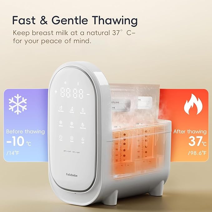 Bottle Warmer for Breastmilk, 11-in-1 Double Bottle Warmer Large Touchscreen with Night Light, Detachable for Easy Cleaning & Accurate Temperature Control, Timer, Milk Warmer for Baby