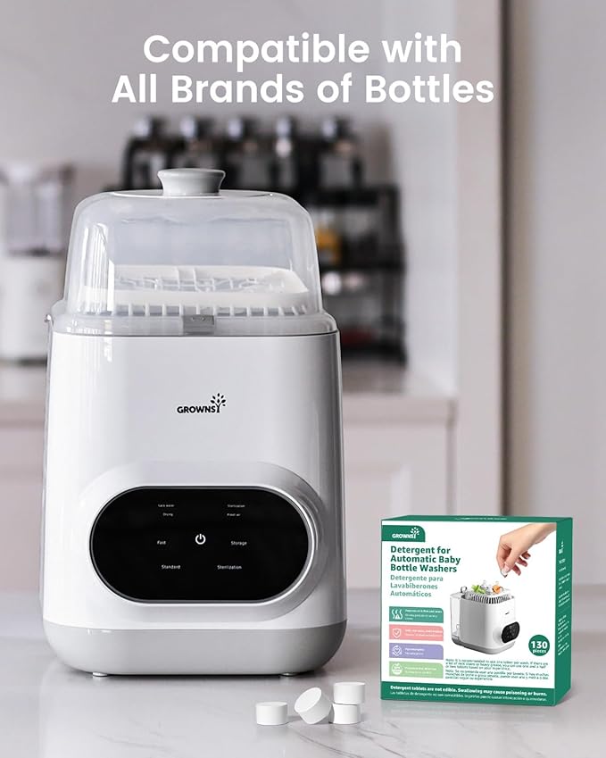 GROWNSY Official Detergent Washing Tablets - 130 PCS, Compatible with Momcozy Baby Bottle Washers