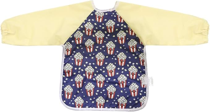 Infant Toddler Baby Waterproof Sleeved Bib, Bib with Sleeves&Pocket, 6-24 Months