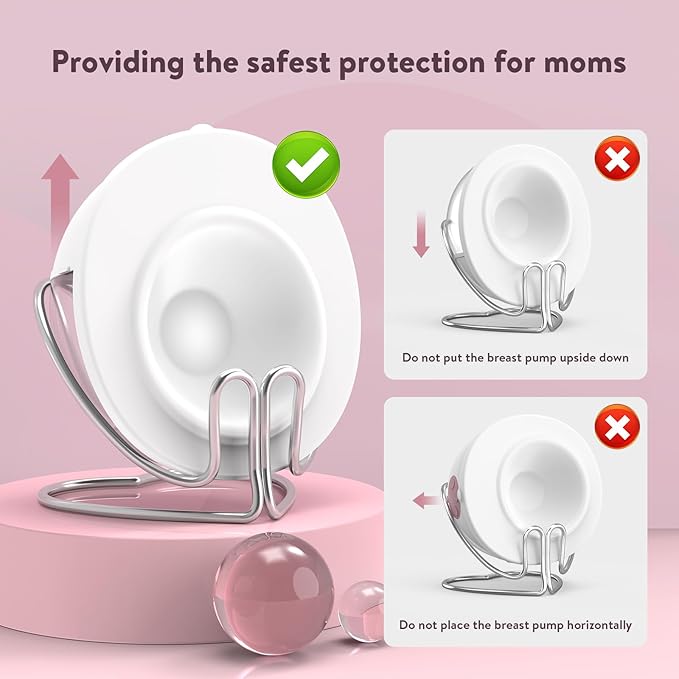 Breast Pumps Holder Compatible with Momcozy/eufy/Paruu/Nuliie/Elvie/NCVI/Medela/Most Brand Wearable Breast Pump, 2pcs Stainless Steel Portable Replacement Pump Parts, Electric Breastpump Accessories