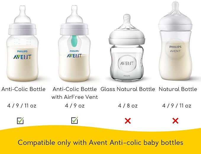 Baby Bottle Handles for Philips Avent Anti-Colic and AirFree Vent Baby Bottles, Compatible Avent Bottle Holder for Baby, 2 Count