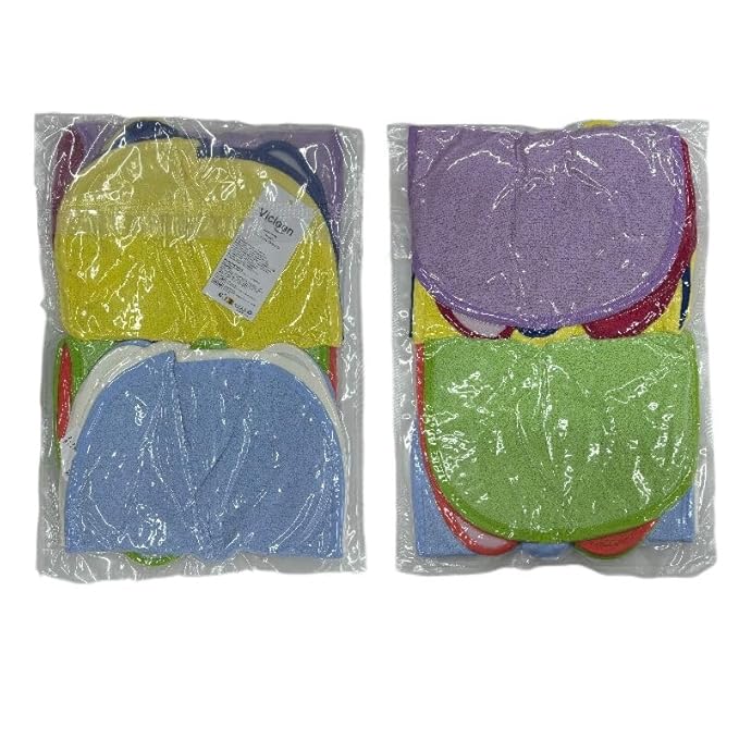 Vicloon Baby Bibs, 8Pcs Terry Bib Set, Baby Bibs for Girls & Boys, Terry Drool Cotton Bibs Waterproof Protection, Soft Absorbent Set for Teething and Drooling, Adjustable Hook-&-Loop Closure(color)