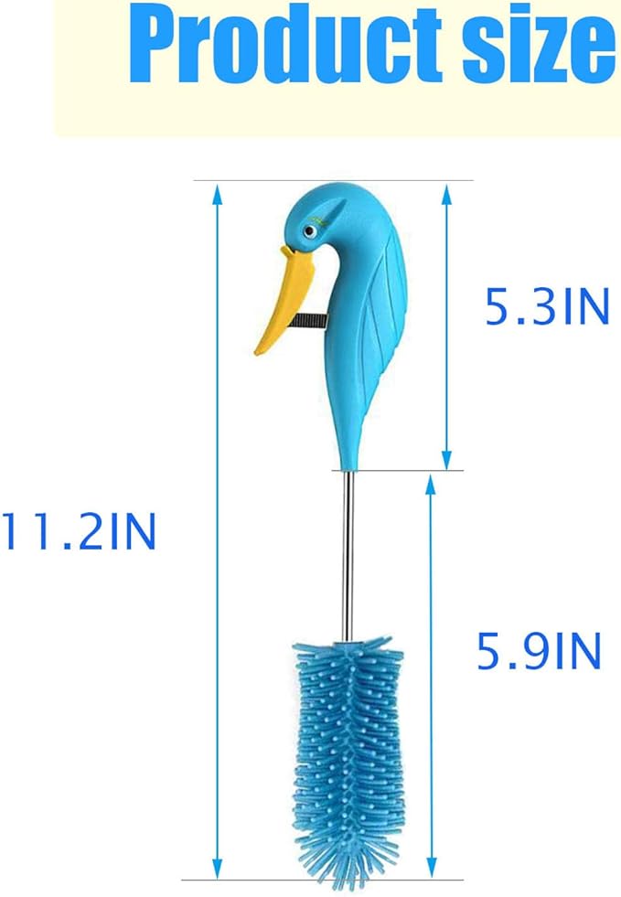 Water Bottle Cleaner Brush Semi-Automatic Silicone Bottle Brush for Baby, Sports, Vase, Glassware, and Smaller Diameter Openings