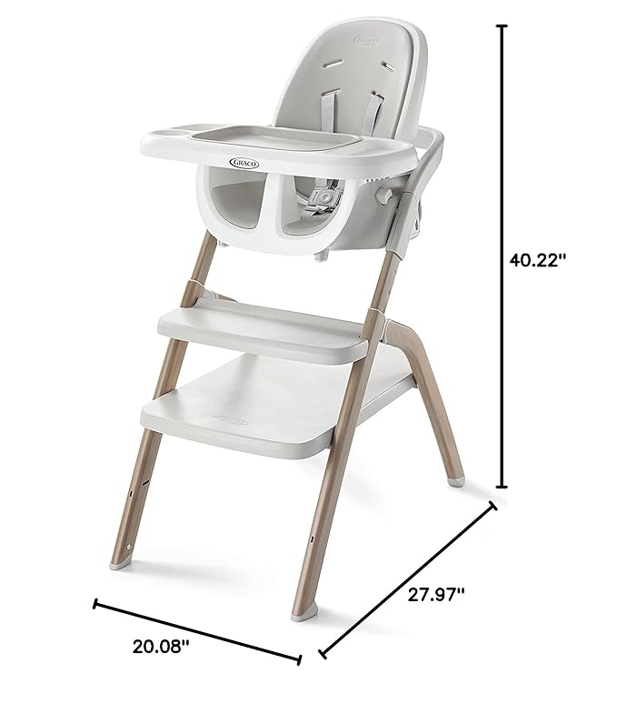 Graco EveryStep 6 in 1 High Chair, Babies and Toddlers Portable Slim High Chair with 6 Growing Stages from Infant to Toddler Seating, Convenient for Dining Time, Featured Design in Misty