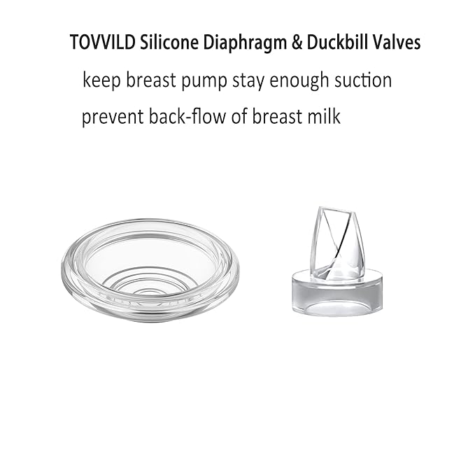 Duckbill Valves Silicone Diaphragm, Compatible with TOVVILD Breast Pump Milk Collection Cups, Also Compatible with BabyBuddha/Zomee Wearable Collection Cups (6 Piece Set)
