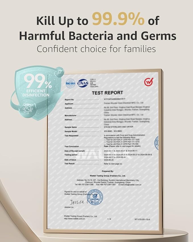 HAUTURE Bottle Sterilizer and Dryer, Esterilizador De Biberones, One-Dial Control Steam Baby Bottle Sterilizer for Baby Stuffs, Bottles & Breast Pump Accessories