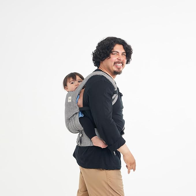 Baby Tula Explore Carriers - Breathable Baby Carrier Newborn to Toddler - Adjustable Toddler Carrier - Multiple Ergonomic Positions Front and Back - Ergonomic Fit for 7-45 lb - Linen, Ash