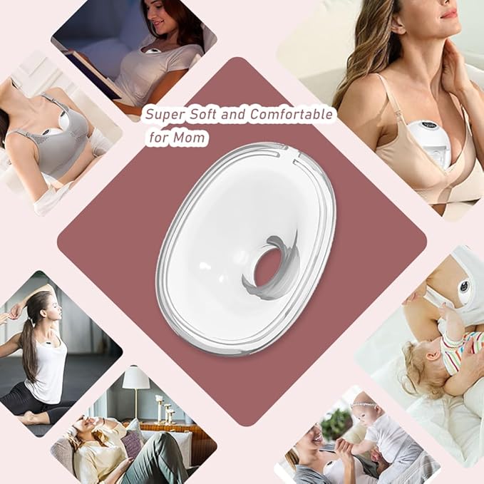 2pcs 24mm Silicone Flange/Shield Compatible with Lansinoh Discreet Duo/NCVI/Nuliie/NICEGREEN Life/Zooawa S32 Breast Pump Replacement Parts,for Lansinoh Breast Pump Parts,S32 Pump Parts 24mm Flange