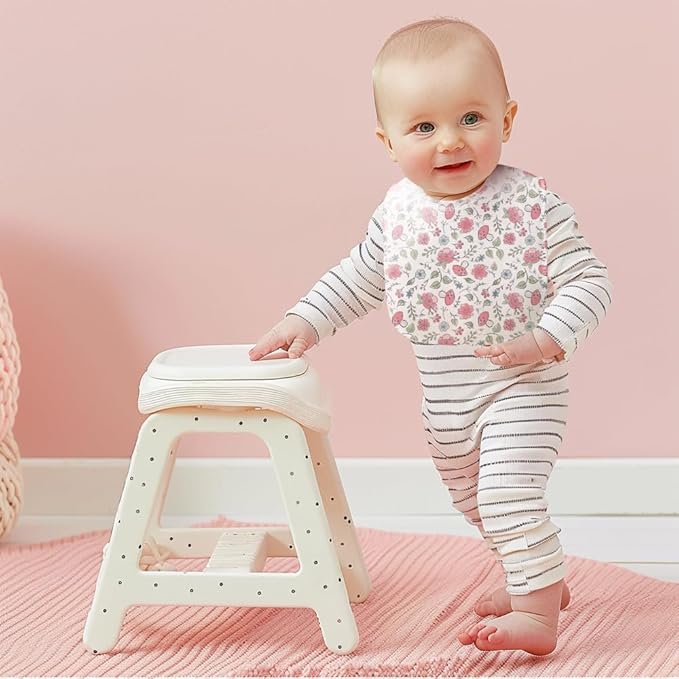 8 Pack Baby Bibs Unisex Adjustable with Snaps Ultra Soft Absorbent Drooling Teething for Boys and Girls