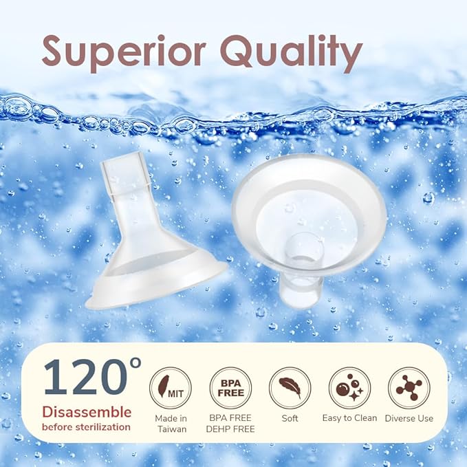 Maymom MyFit Comfy Series 21 mm Two-Piece Design Breastshield Compatible with Medela Breast Pump Parts; Replace Medela Shields; Fit MaxFlow Flex Connector; 2pc