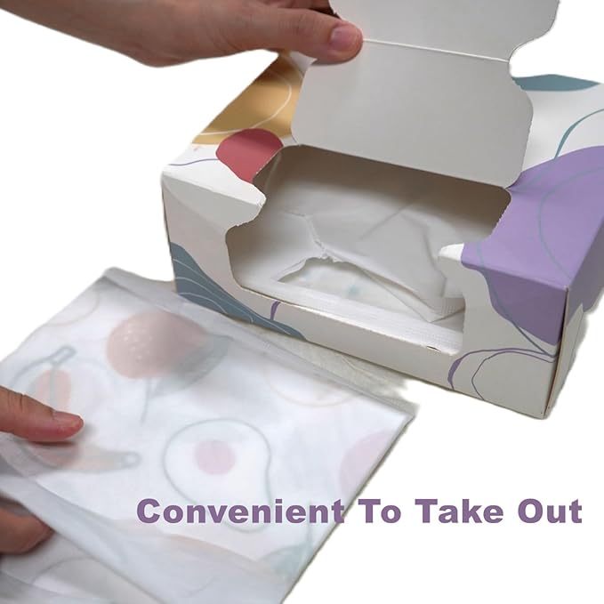 SUNVENO Disposable Baby Bibs with Crumb Catcher Pocket, Leakproof Liner, Adjustable Adhesive Tabs, Individually Wrapped