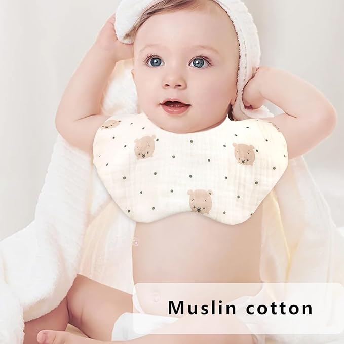 Baby Bibs Muslin Bibs for Baby Girl Boy for Drooling and Teething 10 Pack