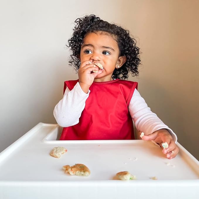 BapronBaby Minimalist Cranberry Bapron - No Neck Tie Safer Bib for Baby & Toddler - Soft Waterproof Stain Resistant - Machine Washable - Sz Baby/Toddler 6m-3T