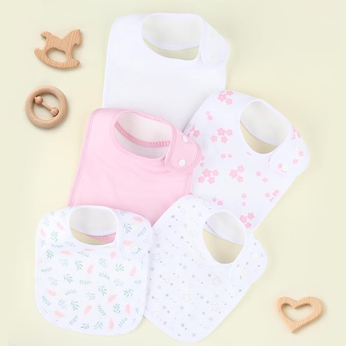 Baby Bibs Soft and Absorbent Organic Cotton Bandana Drool Bibs Set for Boys Girls Newborn 0-36 Months