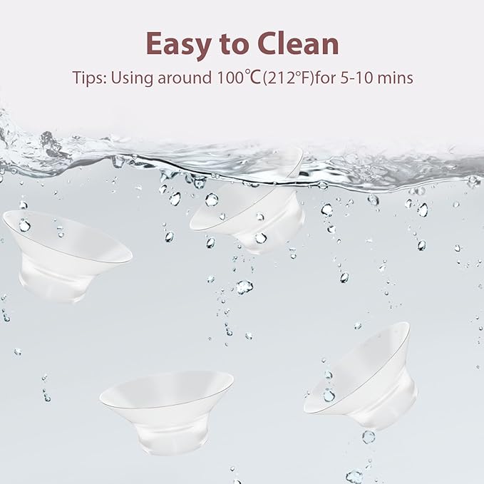 21mm Flange Inserts Compatible with Momcozy Wearable Breast Pump, 8PCS Softer Silicone Flange Insert Kit for 24mm Shield of Most Pumps, Breastfeeding Essentials Pumping Replacement Parts Accessories